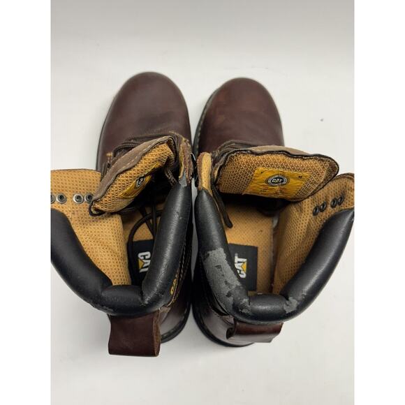 CAT Caterpillar P72365 Men's Soft Toe Brown Leather Work Boots Men 10.5 - Picture 8 of 12